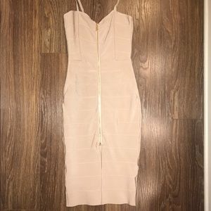 Sexy nude color bodycon midi dress SOLD